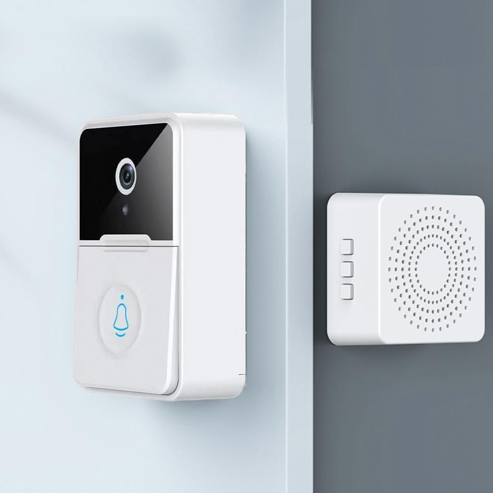 Wireless Video Doorbell Camera Visual Smart Doorbell with Motion Detection Night Vision 2-Way Audio Real-Time Monitoring AAA Batteries Powered