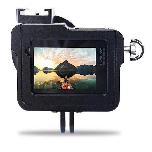 AFAITH Black Frame Housing Protective Case CNC Aluminum Alloy Metal Skeleton Rugged Cage Protective Frame Case + 52mm UV Lens + Lens Cap + Storage Bag + Wrist Strap For GoPro Hero 5 Black GP074