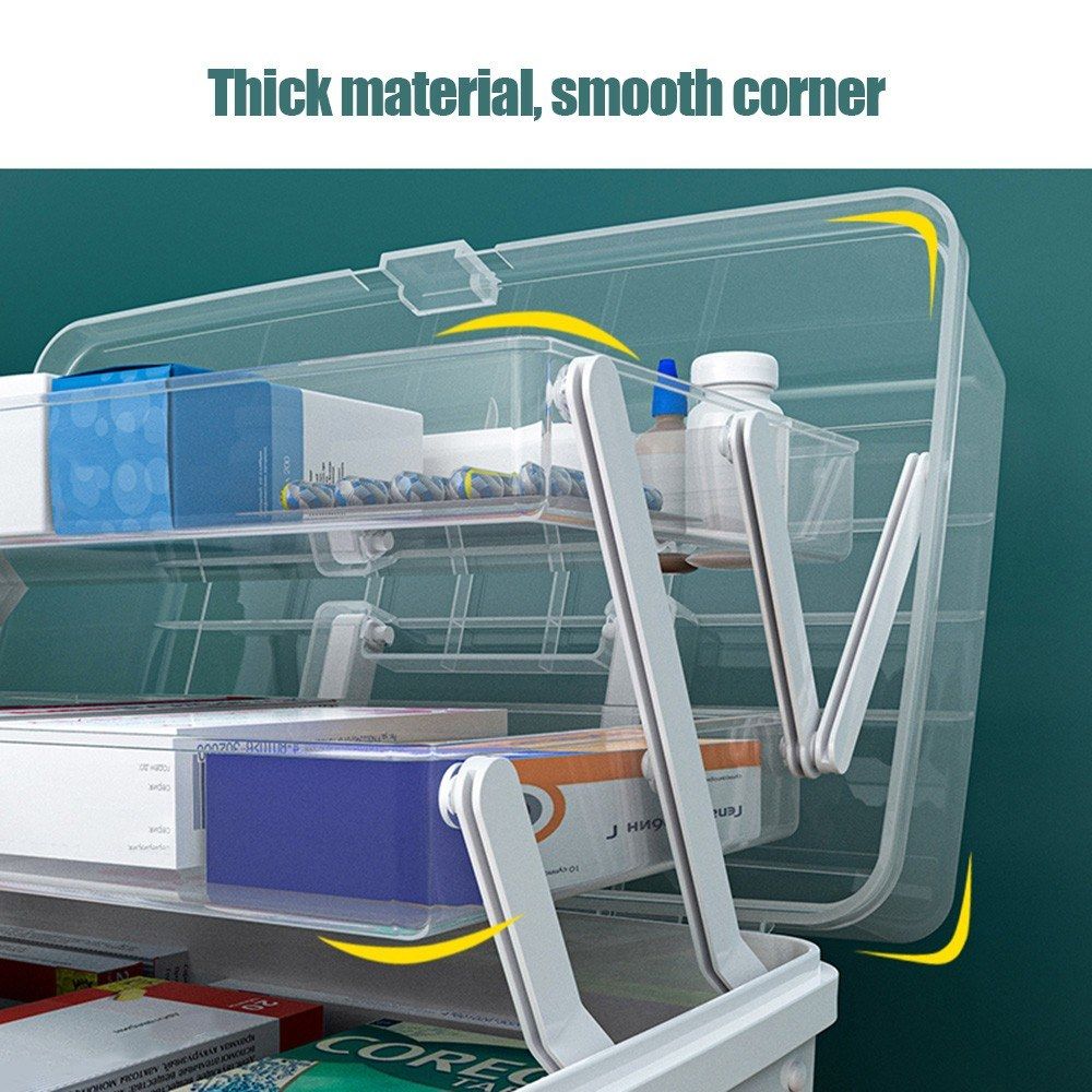 Multi-layer Plastic Box Portable First Aid Medicine Case