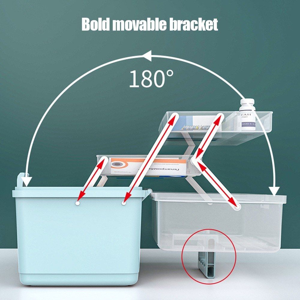Multi-layer Plastic Box Portable First Aid Medicine Case