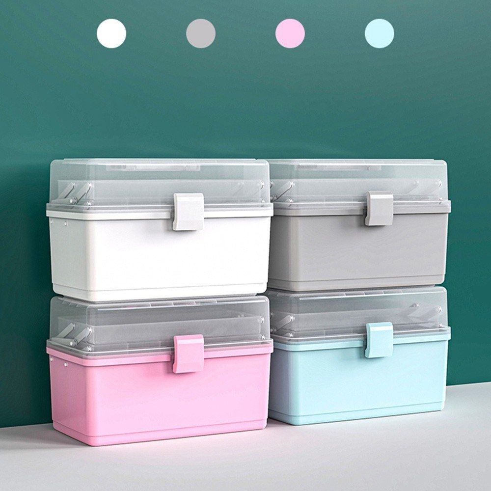 Multi-layer Plastic Box Portable First Aid Medicine Case