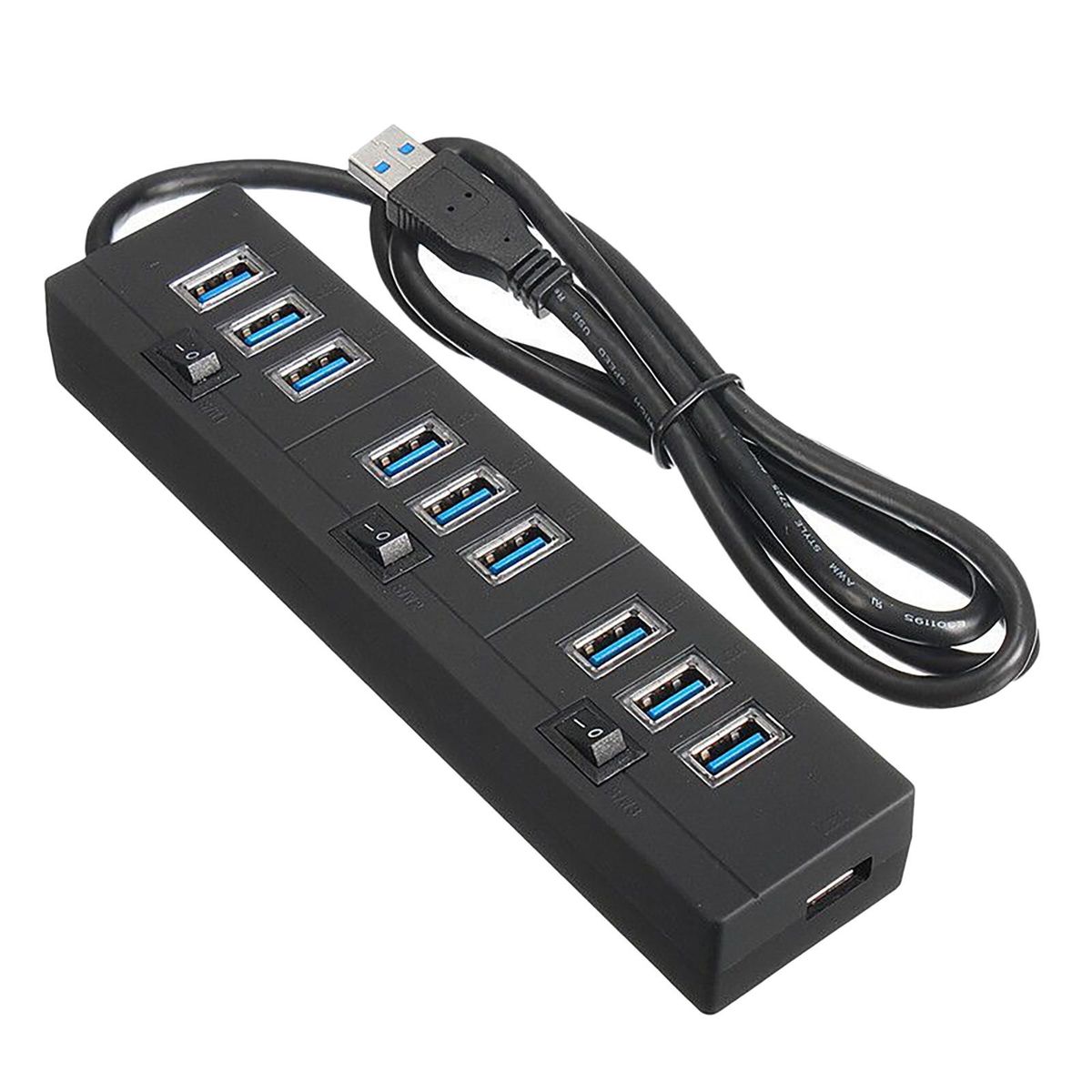 USB 3.0 10Port USB Splitter Multiple Expander with Switch for PC Laptop