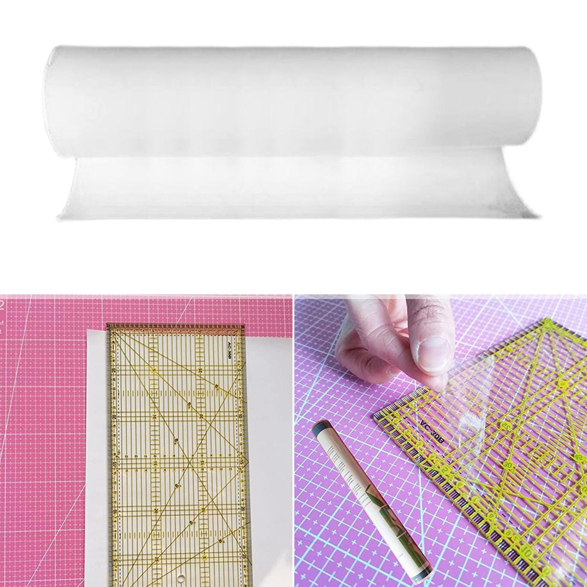 Non-Slip Grip Roll DIY ABS Clear Stickers Tool For Quilting Ruler