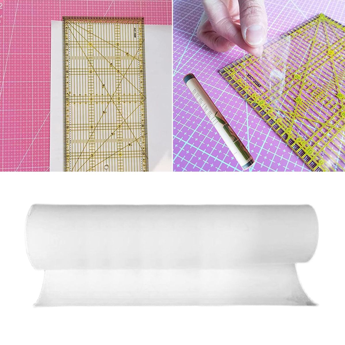 Non-Slip Grip Roll DIY ABS Clear Stickers Tool For Quilting Ruler