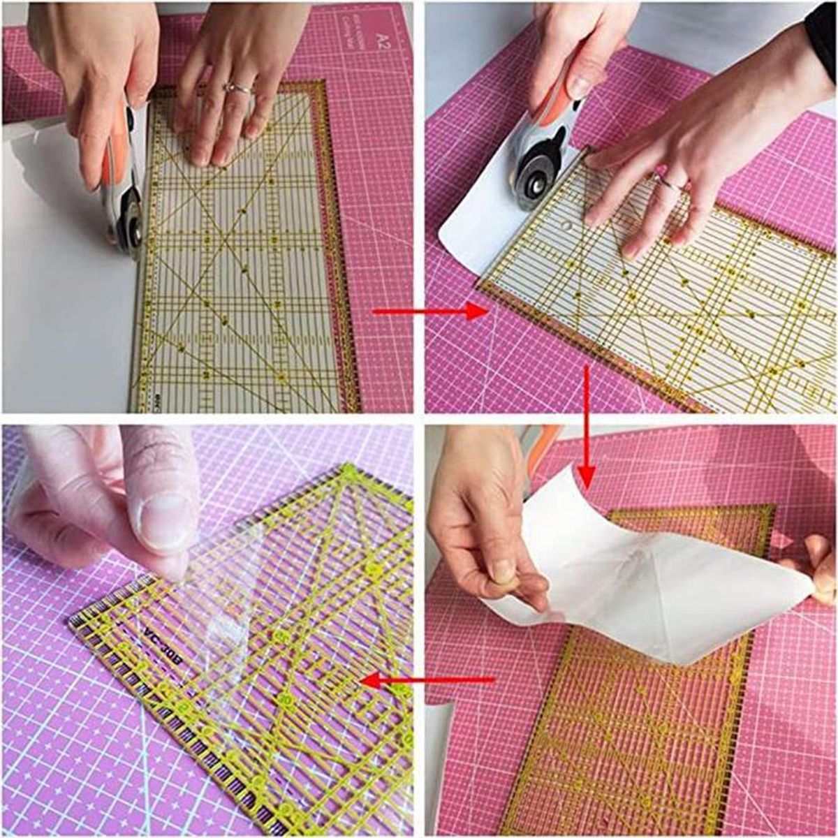 Non-Slip Grip Roll DIY ABS Clear Stickers Tool For Quilting Ruler