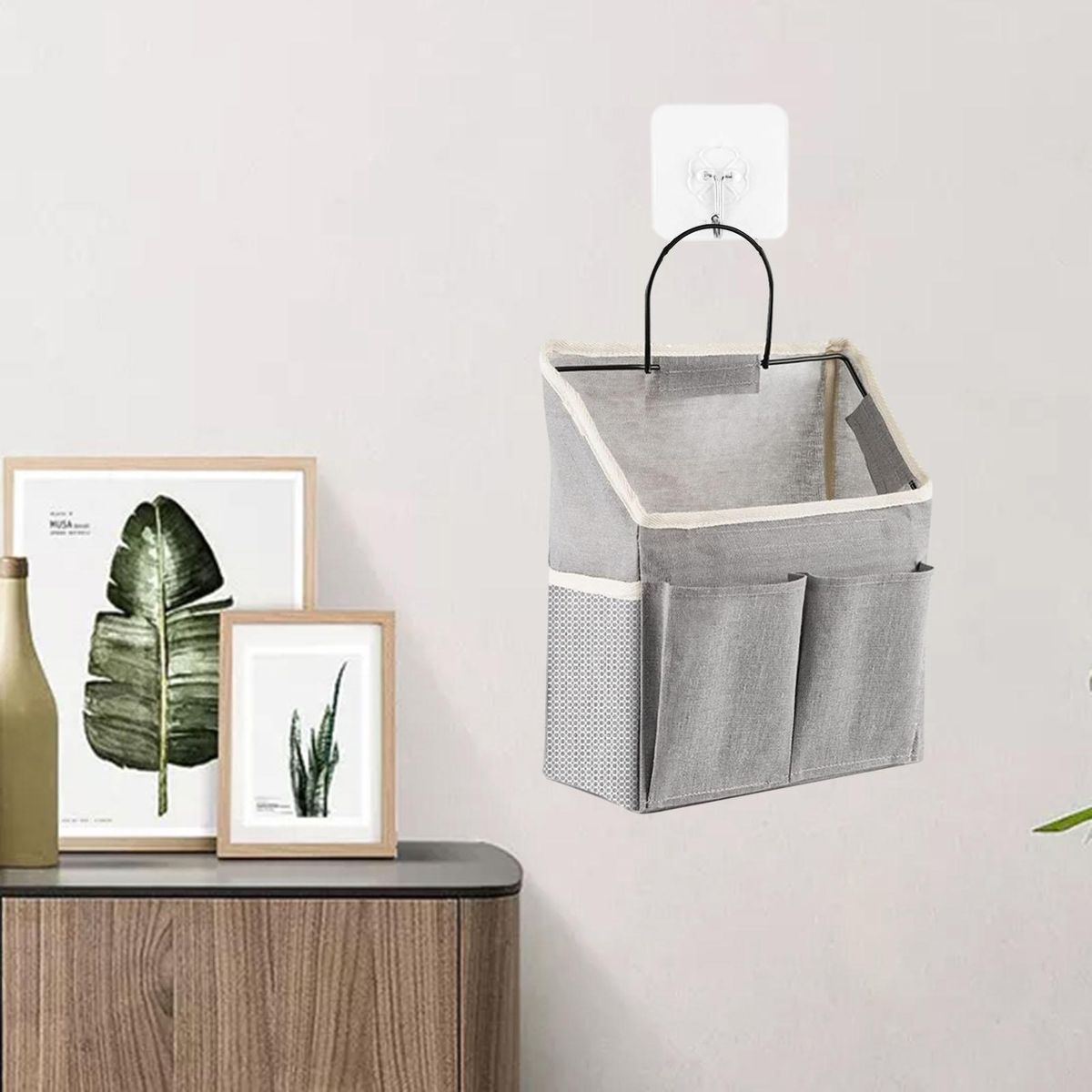 Wall Hanging Organizer Dormitory Book Glasses Wall Hanging Organizer Grey