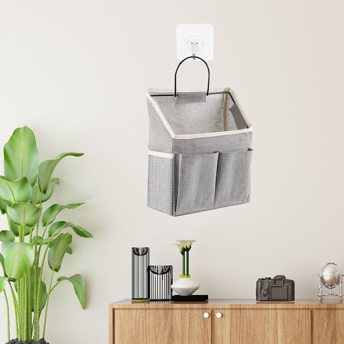Wall Hanging Organizer Dormitory Book Glasses Wall Hanging Organizer Grey