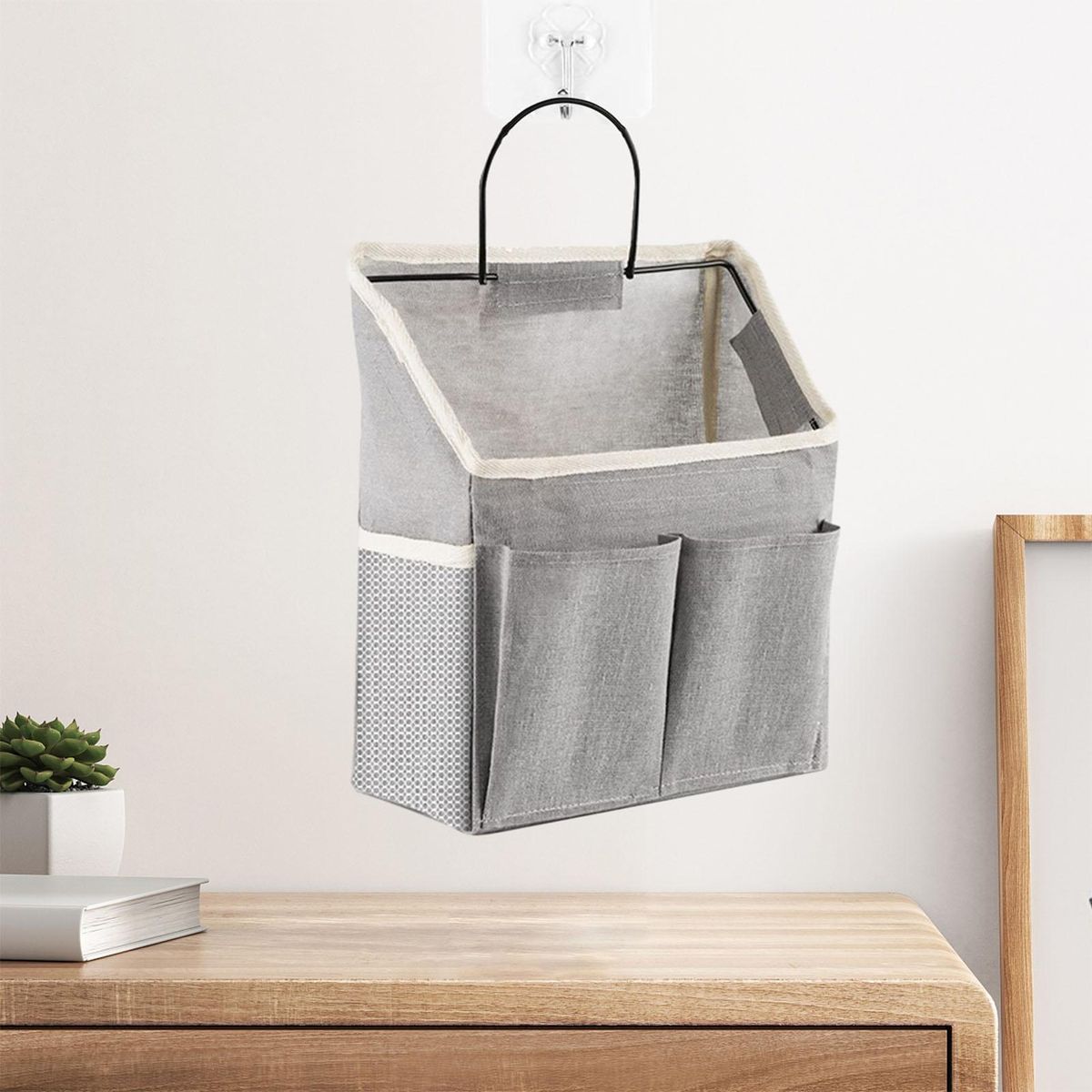Wall Hanging Organizer Dormitory Book Glasses Wall Hanging Organizer Grey
