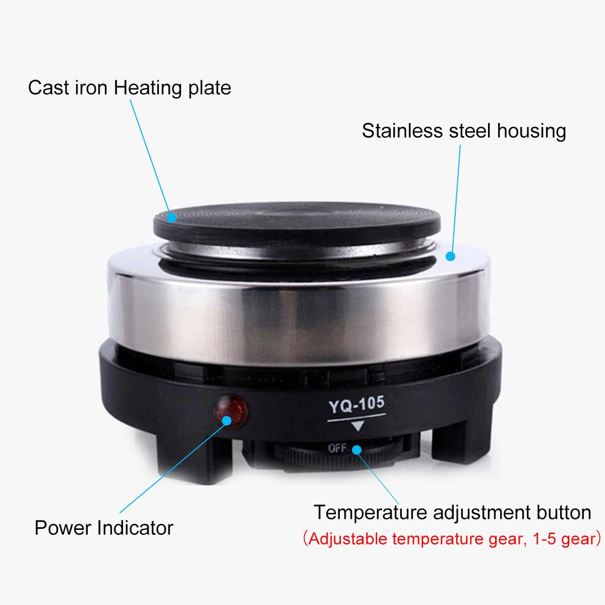 500W Electric Heating Plate Furnace Cooking Coffee Heater Electric Stove Home Kitchen