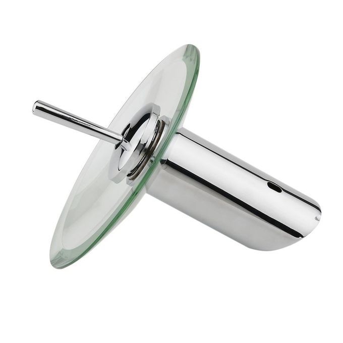 Bathroom Kitchen Sink Round Glass Waterfall Faucet Brass Chrome Basin Faucet