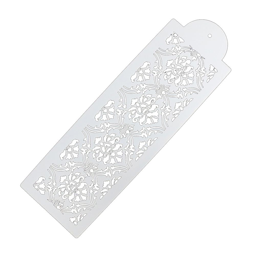 DIY Hollow Lace Flower Cake Fondant Mould Stencils-White