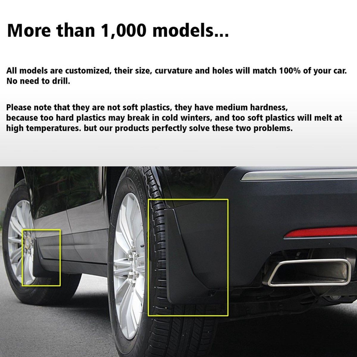 Black Car Wheels Mud Flaps Splash Guard Fender Cover for