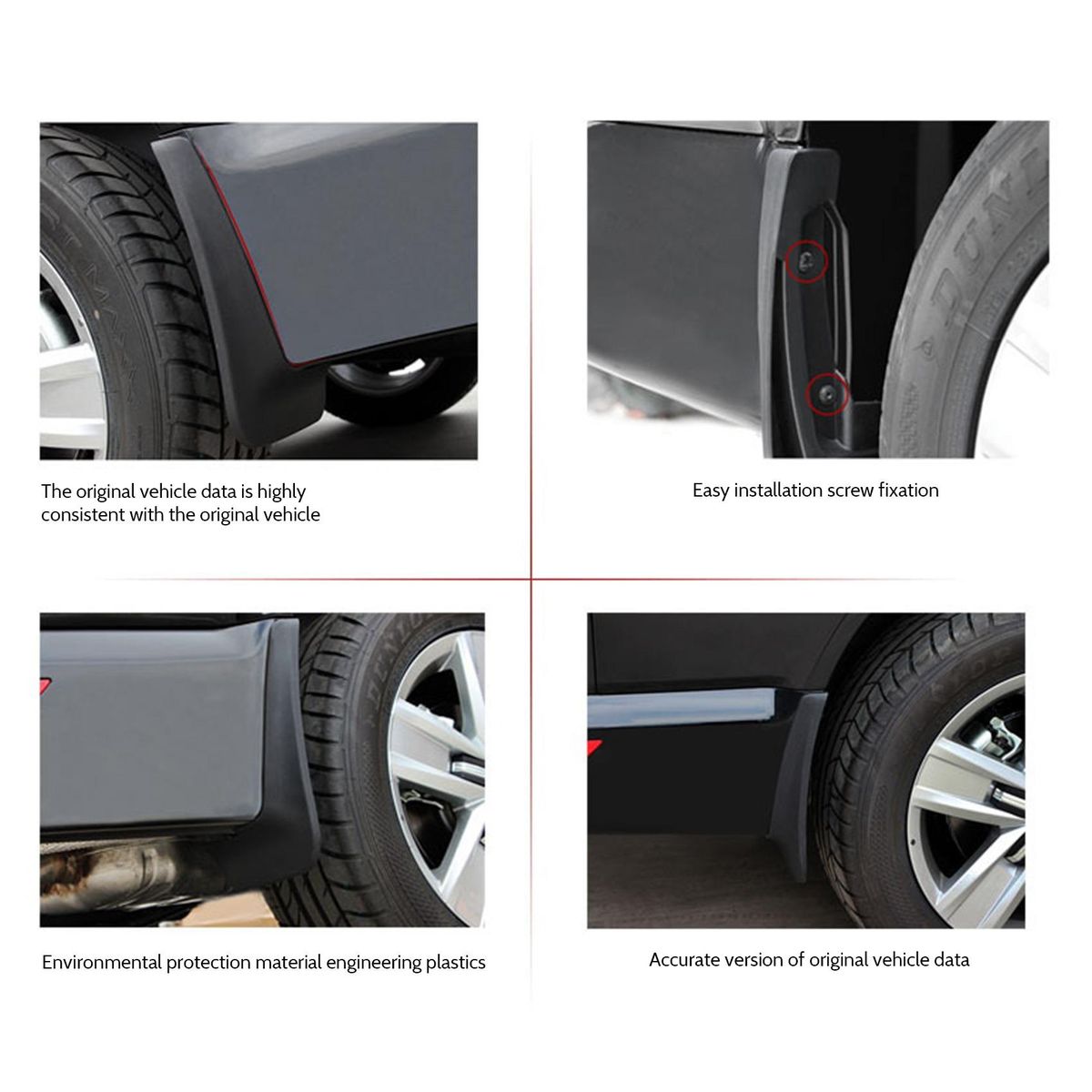 Black Car Wheels Mud Flaps Splash Guard Fender Cover for