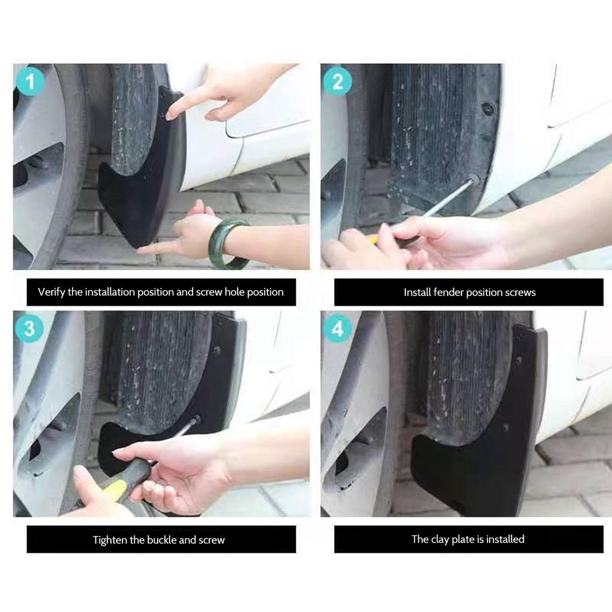 Black Car Wheels Mud Flaps Splash Guard Fender Cover for
