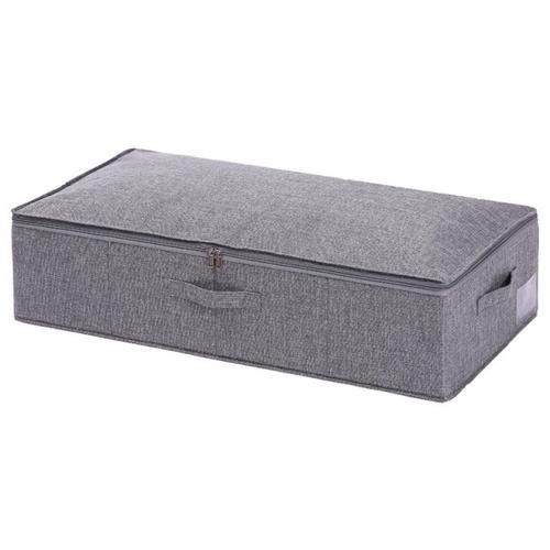 Cotton Linen Under Bed Storage Box Foldable Quilt Organizer Large Capacity Clothes Storage Baskets With Lid Zippered Organizer
