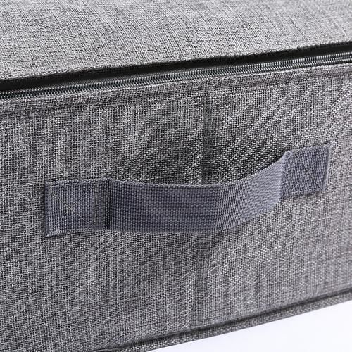 Cotton Linen Under Bed Storage Box Foldable Quilt Organizer Large Capacity Clothes Storage Baskets With Lid Zippered Organizer