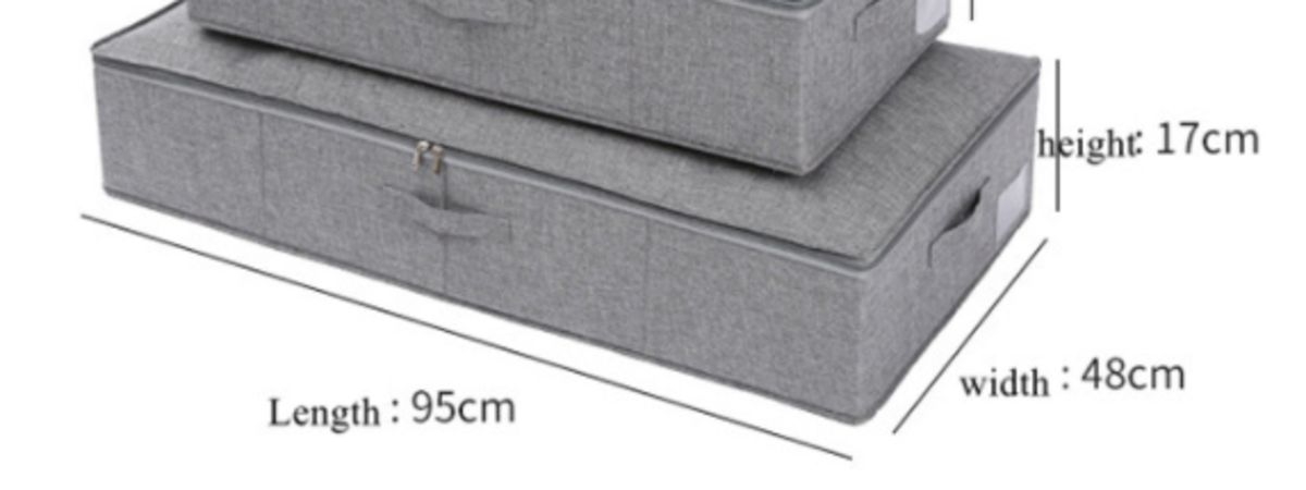 Cotton Linen Under Bed Storage Box Foldable Quilt Organizer Large Capacity Clothes Storage Baskets With Lid Zippered Organizer