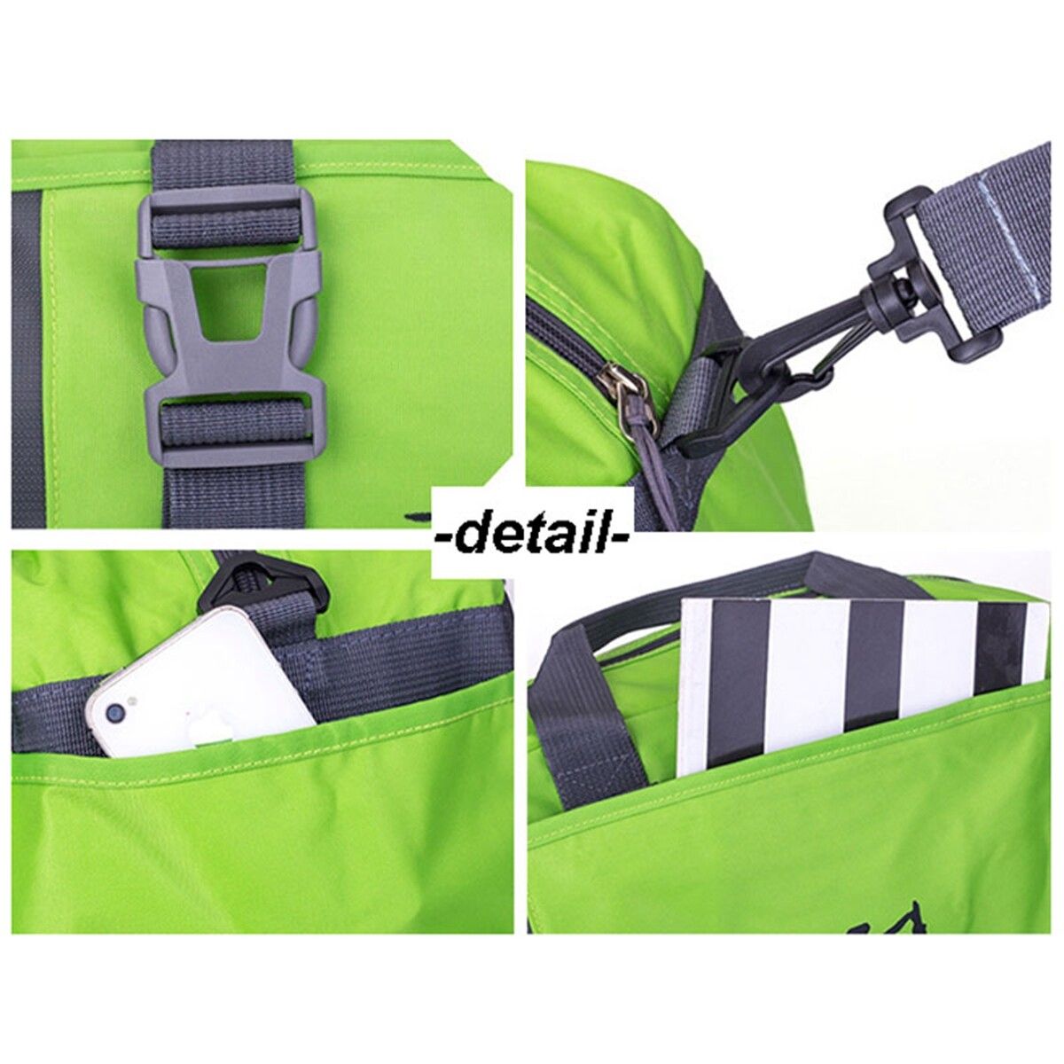 Gym Fitness Sport Yoga Mat Bag Tote Holder Waterproof Duffle Carrying Workout Exercise Thicken Handbag Strap Green Fitness Bag (medium)