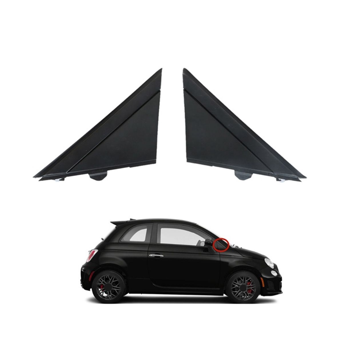 Left Rear View Mirror Triangle Mirror Decorative Plate 1SH17KX7AA for Fiat 500 2012-2019 Car Accessories