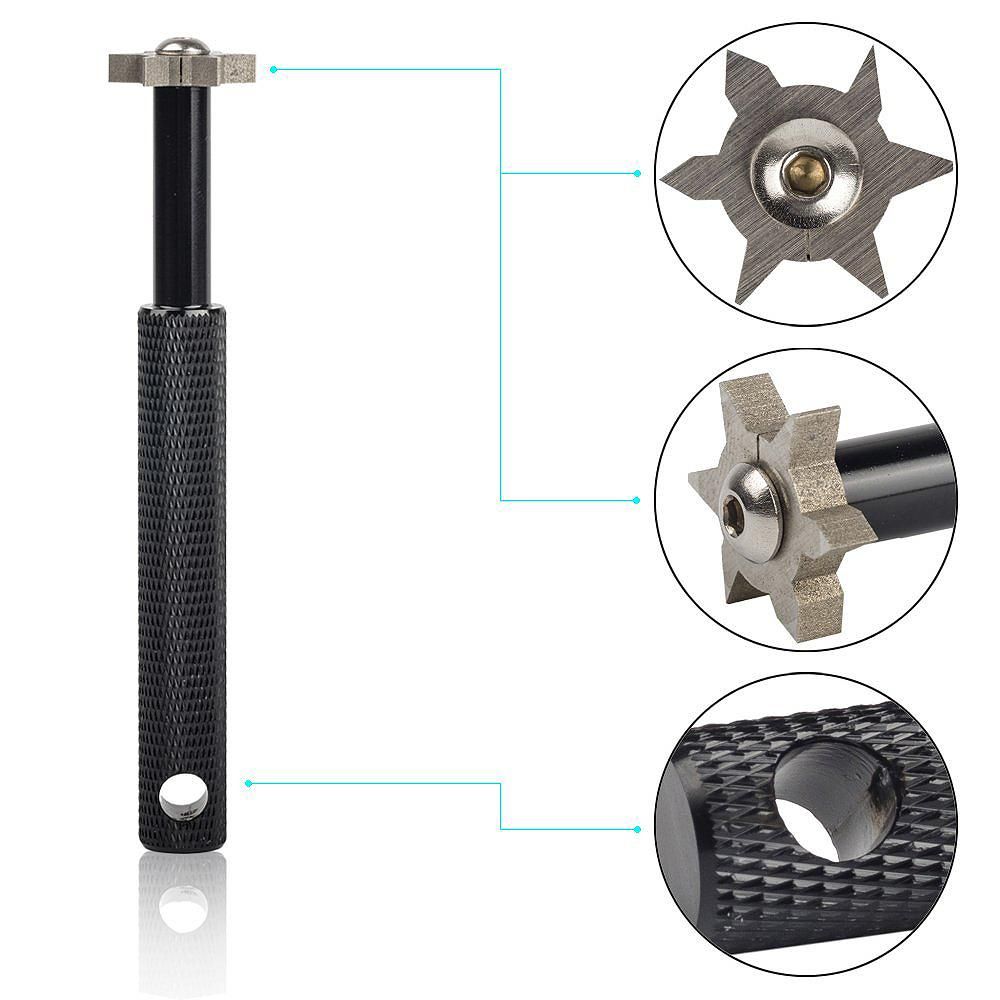 Golf Hex Clearing Tool Golf Groove Sharpener With 6 s