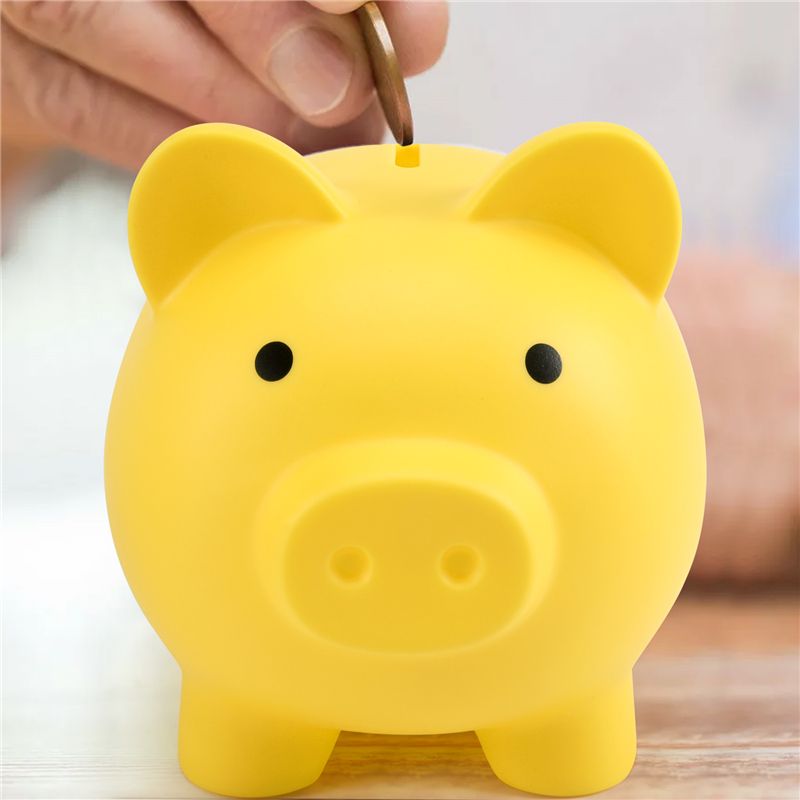 Large Piggy Bank, Unbreakable Plastic Money Bank, Coin Bank for Girls and Boys, Practical Gifts for Birthday(Yellow)