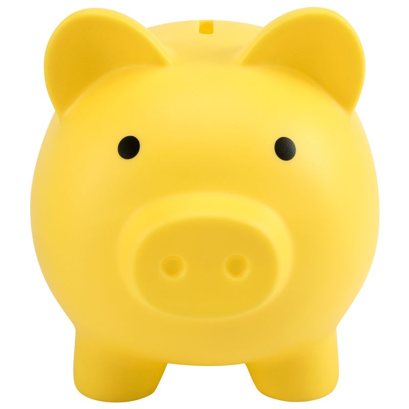 Large Piggy Bank, Unbreakable Plastic Money Bank, Coin Bank for Girls and Boys, Practical Gifts for Birthday(Yellow)