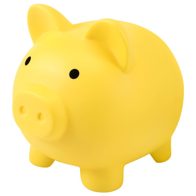 Large Piggy Bank, Unbreakable Plastic Money Bank, Coin Bank for Girls and Boys, Practical Gifts for Birthday(Yellow)