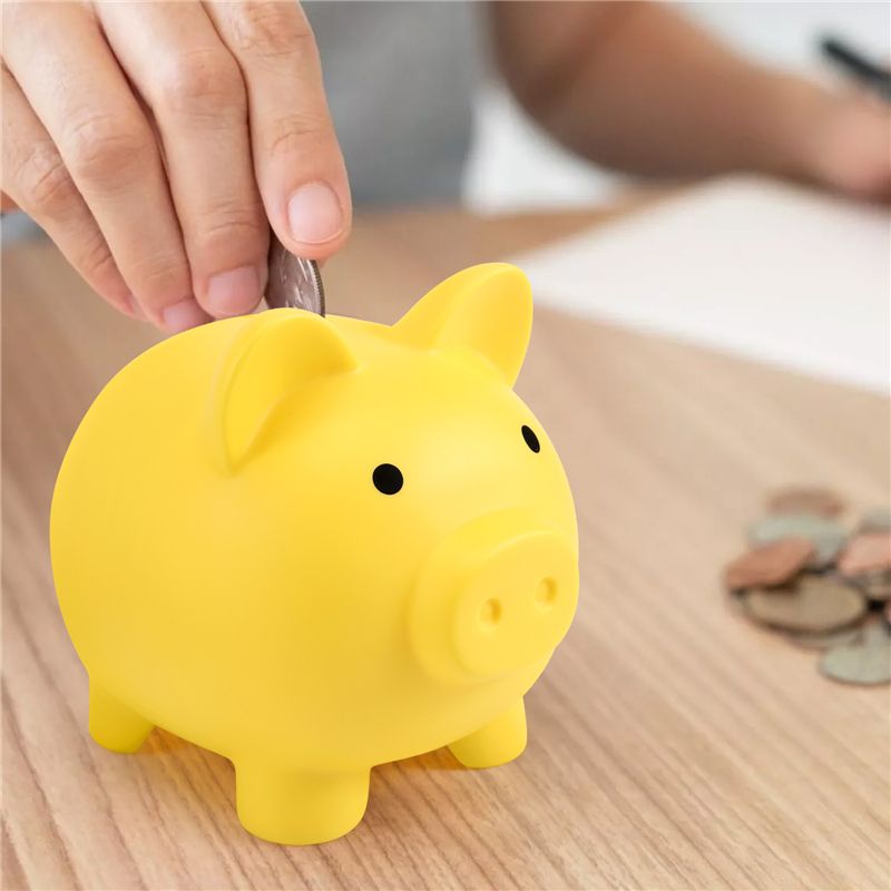 Large Piggy Bank, Unbreakable Plastic Money Bank, Coin Bank for Girls and Boys, Practical Gifts for Birthday(Yellow)