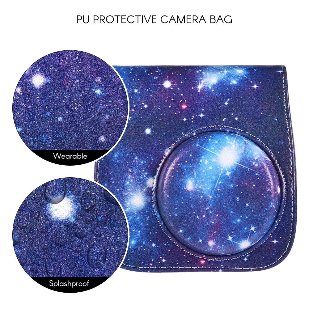 Universe Pattern Full Body Camera PU Leather Case Bag With Strap For FUJIFILM Instax Mini 9 / Mini 8+ / Mini 8