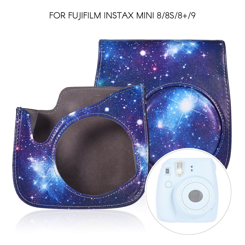 Universe Pattern Full Body Camera PU Leather Case Bag With Strap For FUJIFILM Instax Mini 9 / Mini 8+ / Mini 8