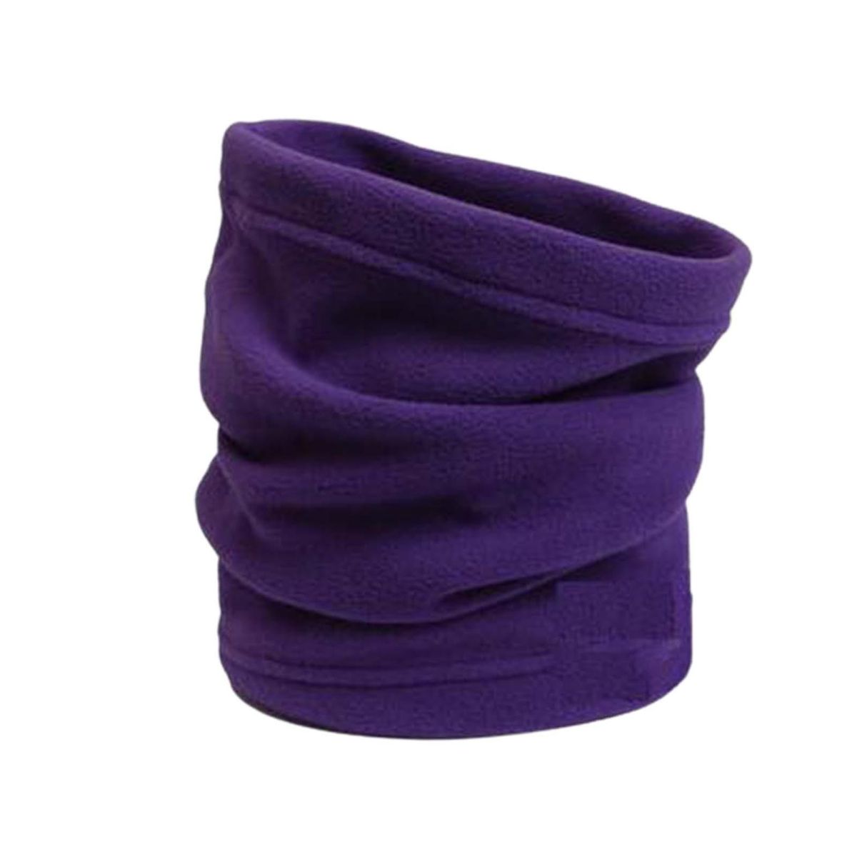 Neck Scarf Adjustable Solid Color Fleece Keep-Purple