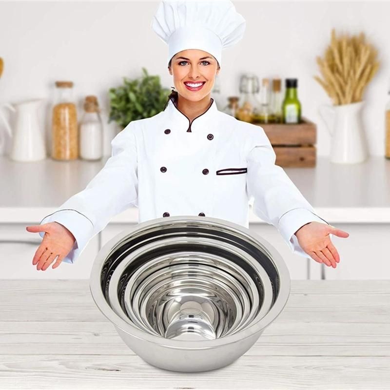 Stainless Steel Mixing Bowl (Set of 5) Fruit Salad Bowl Set