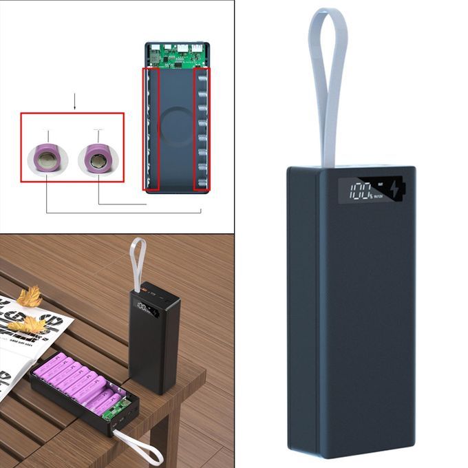 Battery Storage Box QC3.0 DIY Box For 16x 18650 Battery C16 PD Black