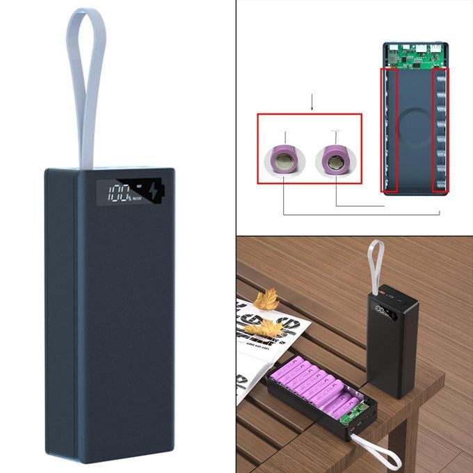 Battery Storage Box QC3.0 DIY Box For 16x 18650 Battery C16 PD Black