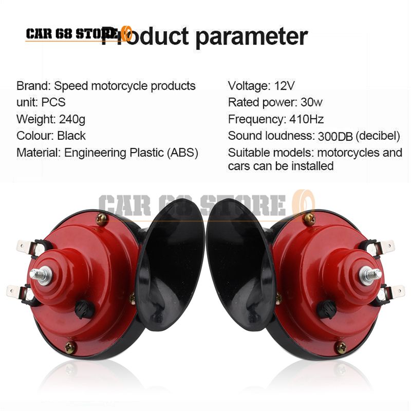 2 Pcs 300DB 12V Super Train Horn High Quality Waterproof