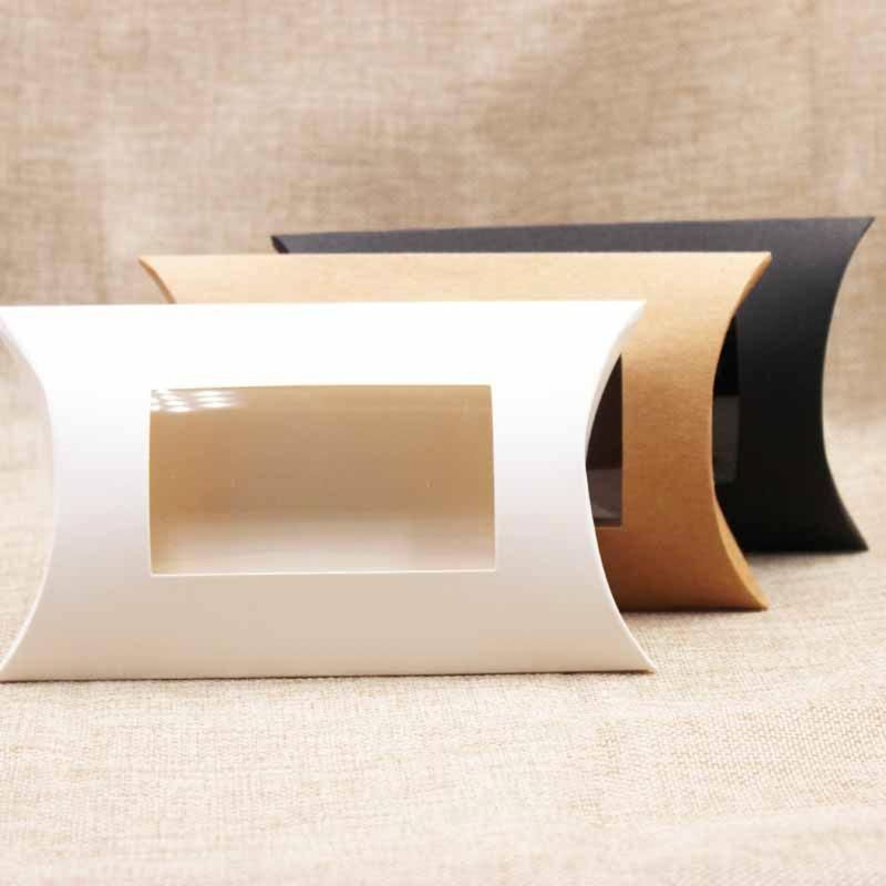 10Pcs Pillow Shape Wedding Party Favor Gift Paper-White