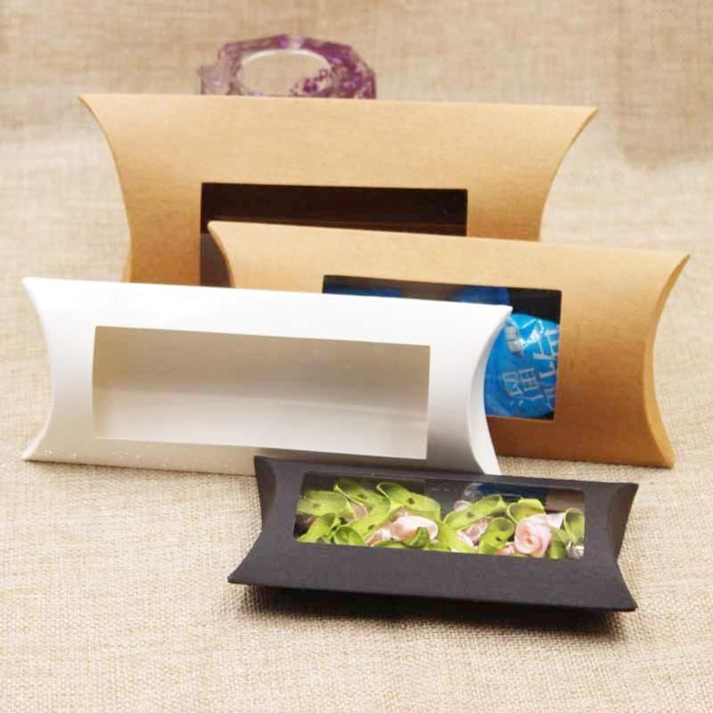 10Pcs Pillow Shape Wedding Party Favor Gift Paper-White