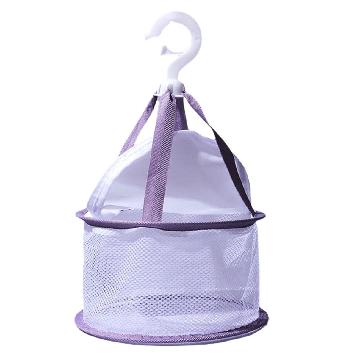 Folding Drying Net Beauty Egg Drying Net Basket with Windproof Buckle Purple