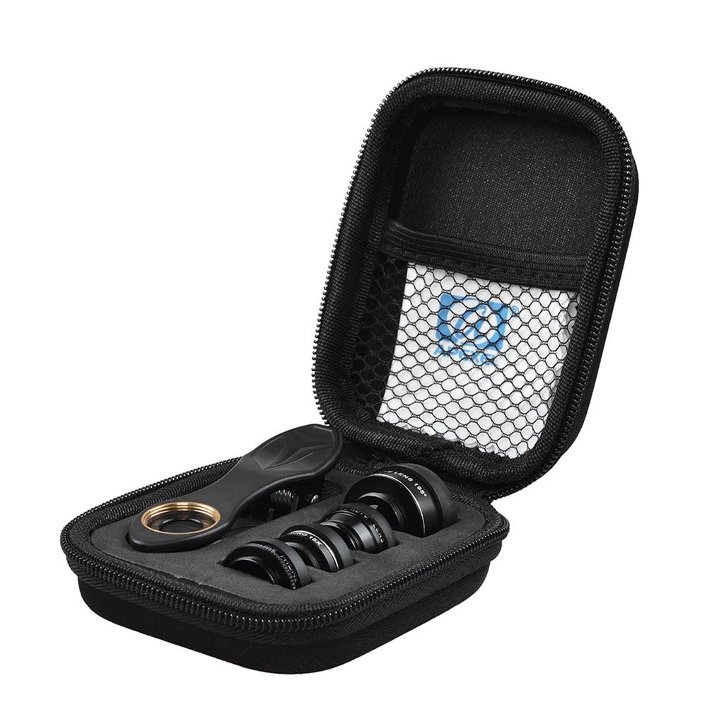 APL-DG5H 5 In 1 Cellphone Lens Kit 198～ Fisheye Lens 0.63X Wide Angle Lens 15X Macro Lens 2X Telescope CPL Lenses For IPhone Samsung Huawei Xiaomi Smartphone