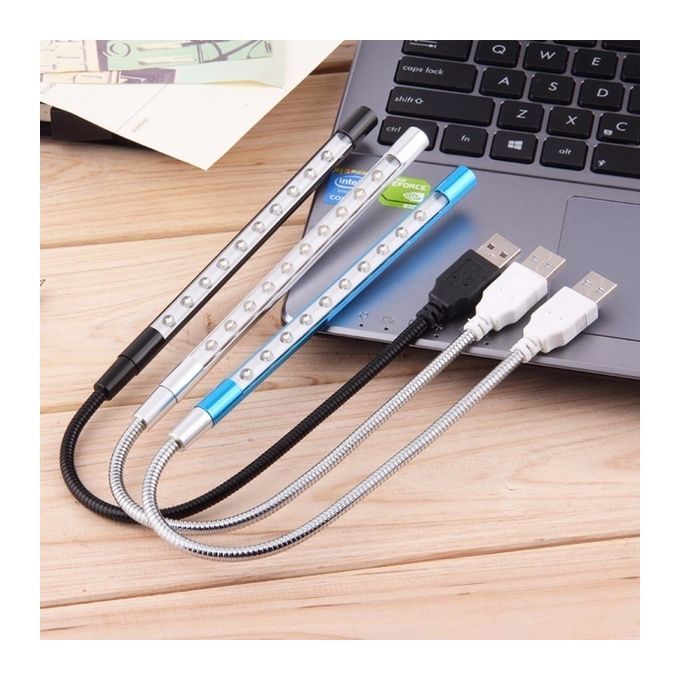 Flexible USB 10LEDs LED Light Lamp - Blue