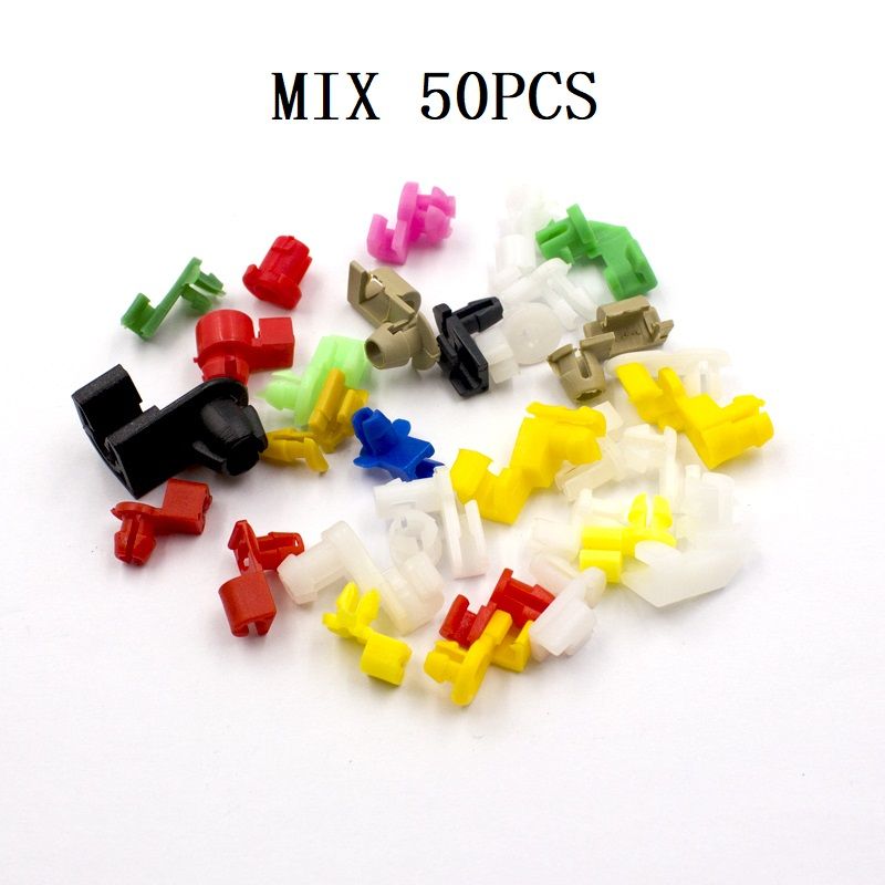 Mixed 50 Pcs Car Wire Clips Fixed Door Lock Rod Cl