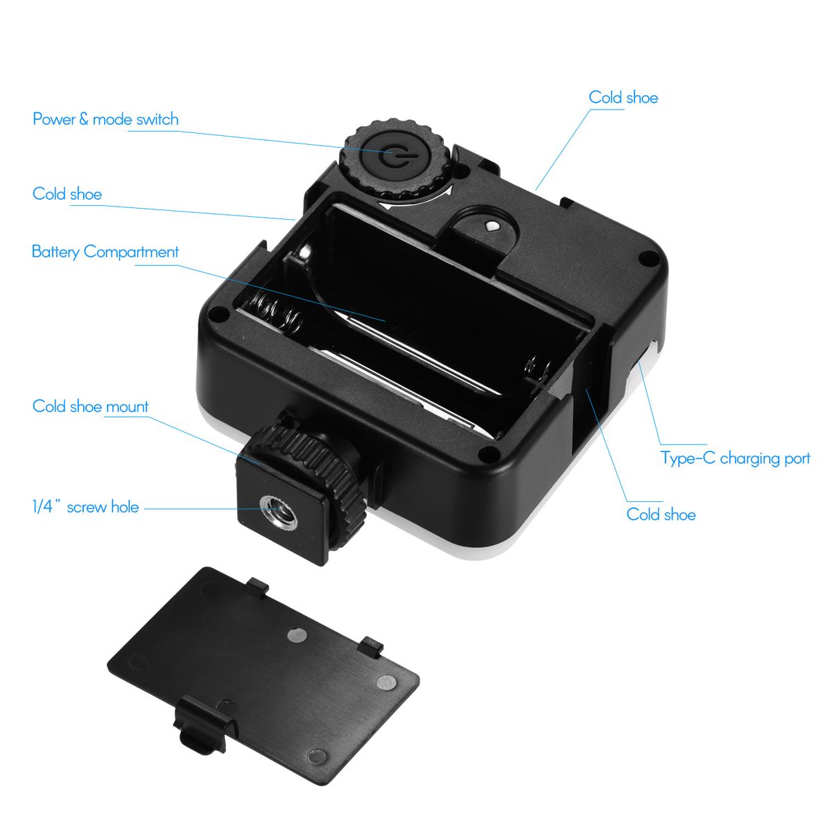 KM-72B Mini LED Video Light RGB Color