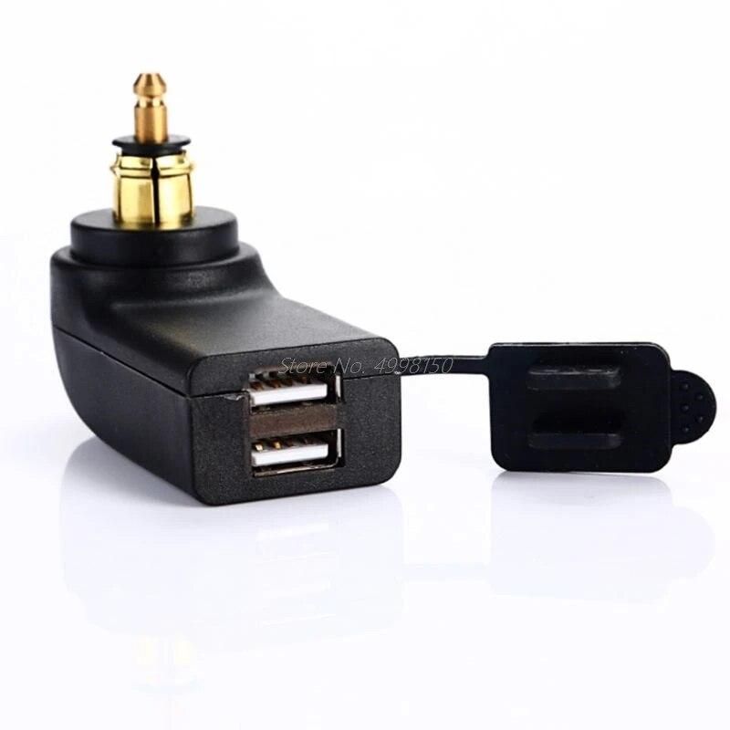 Waterproof Dual USB Charger Power Adapter LED Voltmeter DIN Plug Socket for BMW Triumph Hella Motorcycle Dropship