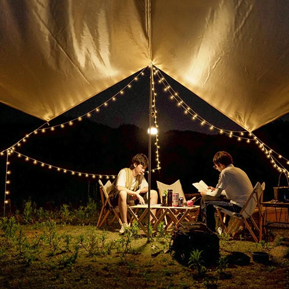 5M 10M Camping Tent Light Garland LED Ball String Lamp Bulb Fairy String Decorative Light for Home Wedding Party Yard Decoration