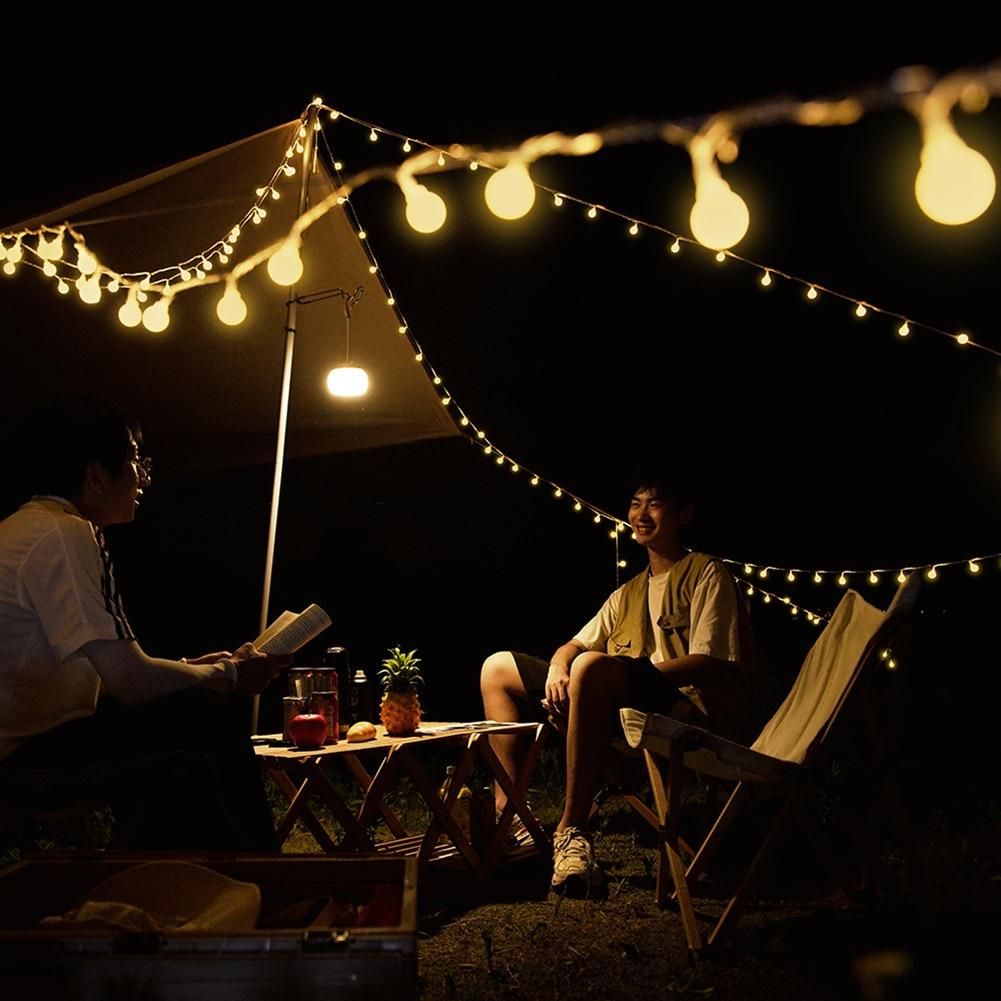 5M 10M Camping Tent Light Garland LED Ball String Lamp Bulb Fairy String Decorative Light for Home Wedding Party Yard Decoration