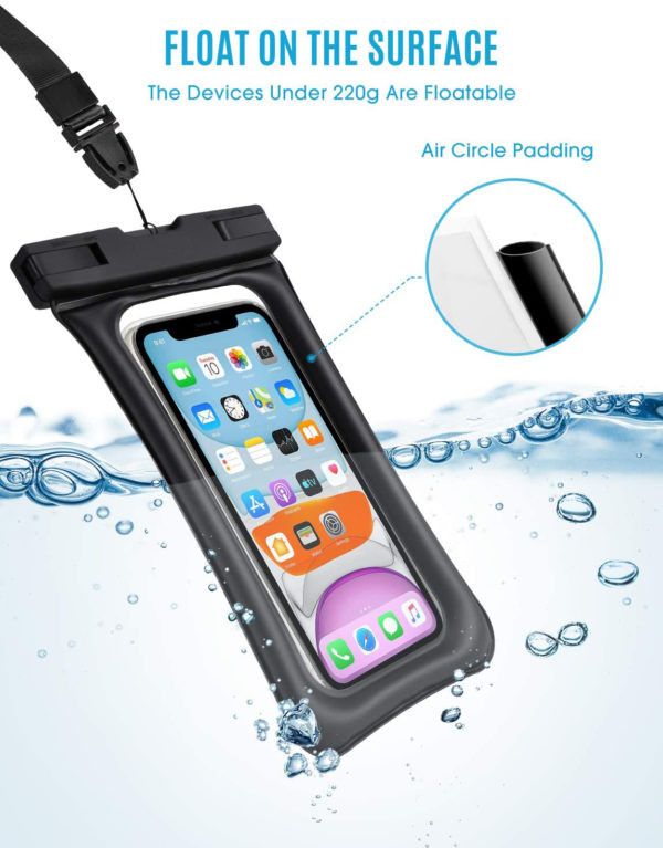 WATERPROOF UP TO 6.5" PHONE POUCH IPX8 DRY BAG 2PC