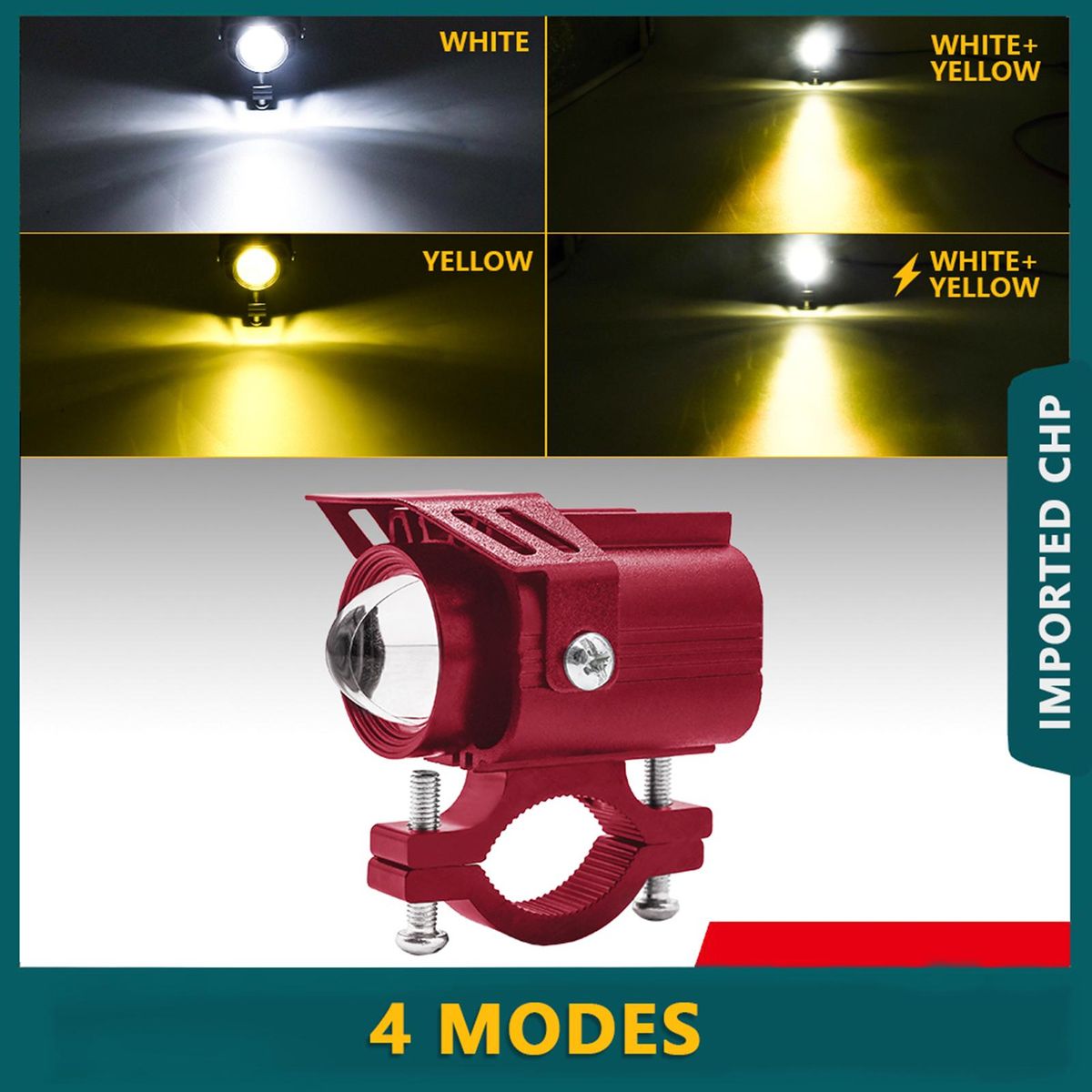2 Pack Motorcycle Spot Lights 60W Motorcycle LED Driving Lights Fog Lamps White Yellow Headlights for Motorcycle Bike Car ATV SUV Tractor Truck Boat