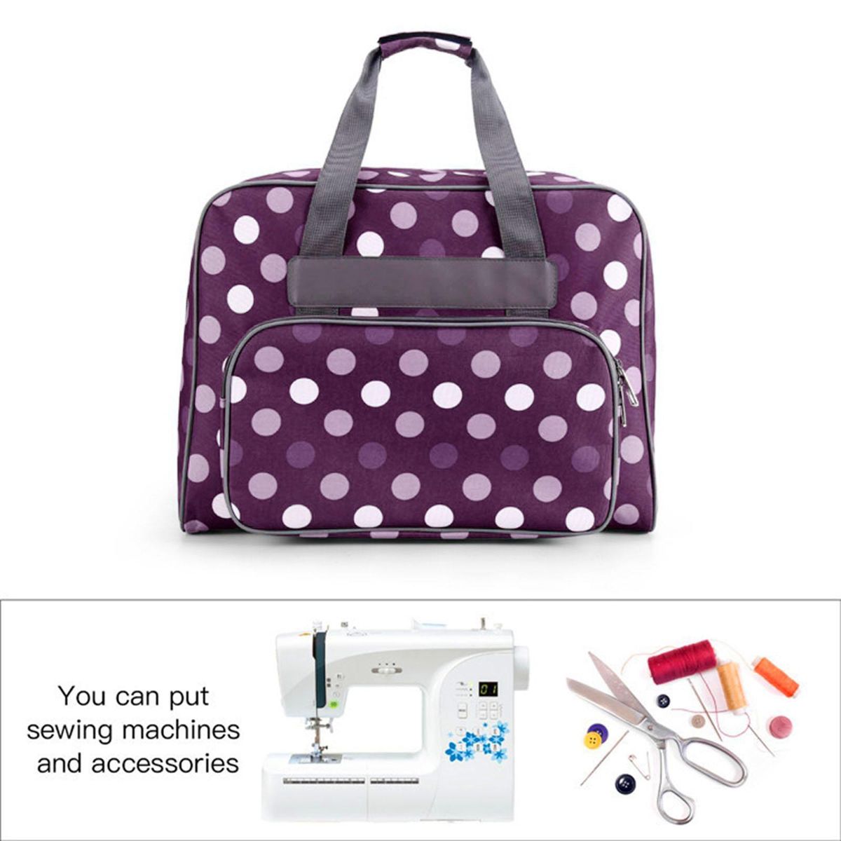 Sewing Machine Storage Tote Bag Foldable Sewing Machine Carrying Case