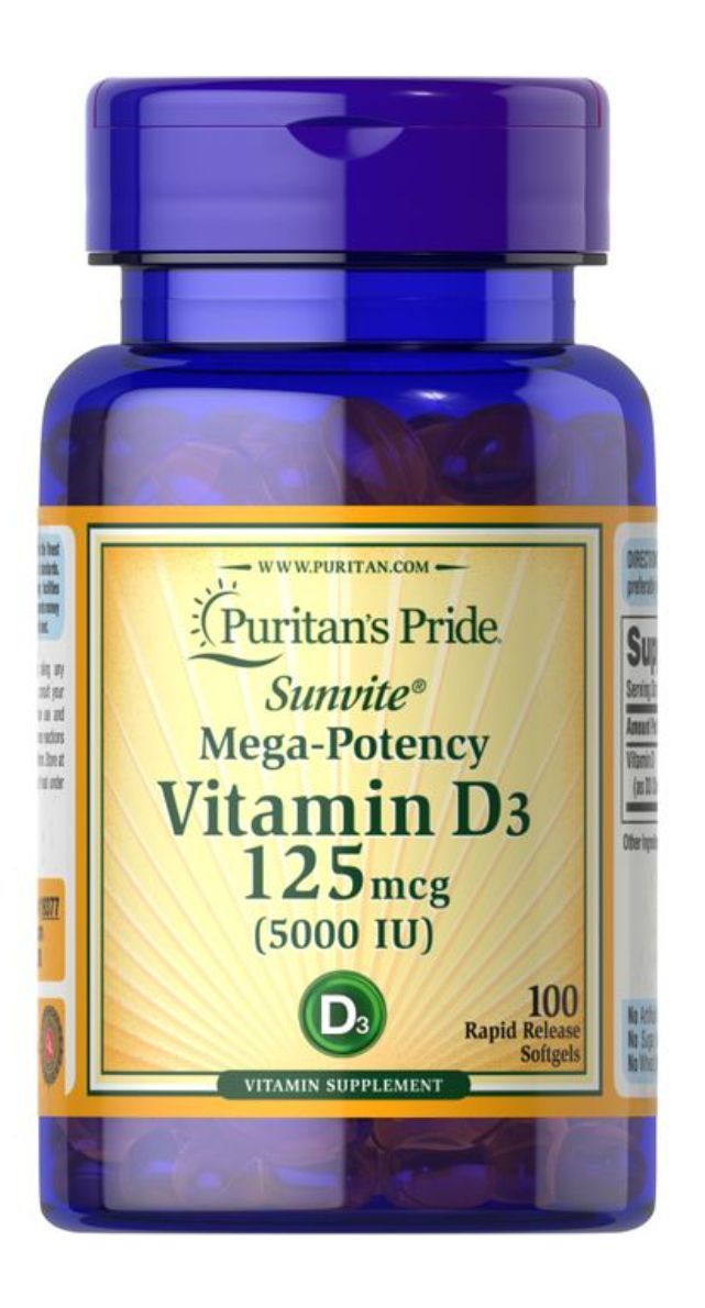 Vitamin D3 125mcg (5000IU) 100 Softgles
