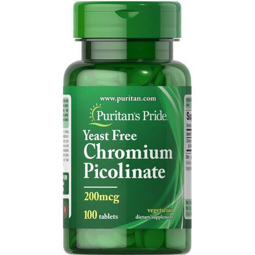 Chromium Picolinate 200Mcg, Non-GMO, Yeast Free - 100 Tabs